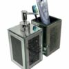 Black Crushed Glass Soap Dispenser and Toothbrush Holder Set