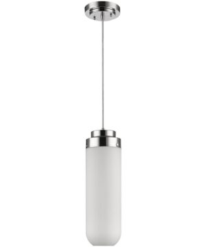6"W Solar 1-Light Polished Nickel Pendant Light