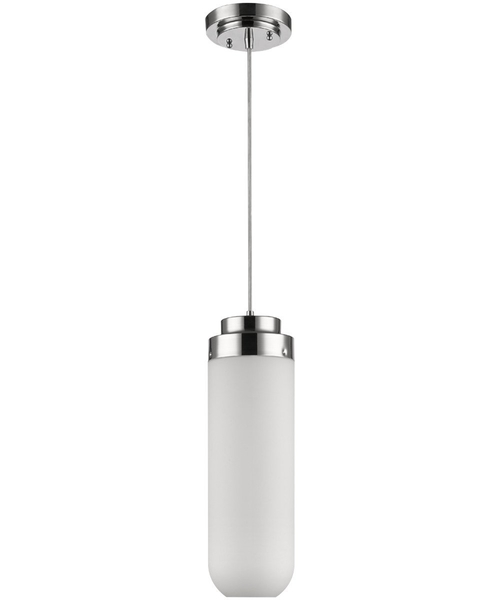 6"W Solar 1-Light Polished Nickel Pendant Light
