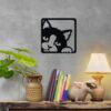 Peeking Kitty Metal Wall Art – Playful Cat Decor