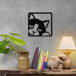 Peeking Kitty Metal Wall Art – Playful Cat Decor