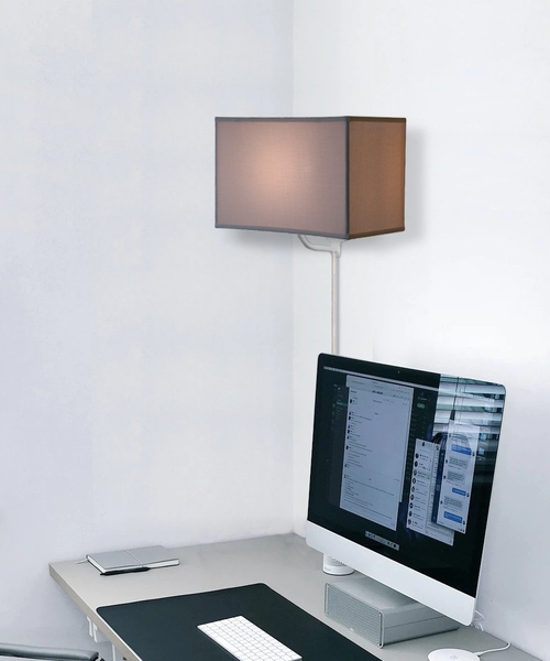 16"W Floating Shade Plug-In Wall Light, White