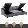 Upholstery Sleeper Sectional Sofa with Storage Chaise