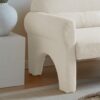 Modern Boucle Accent Chair with Lumbar Pillow for Living Room