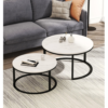 Modern Marble Top Nesting Coffee Table Set – 2 Pieces