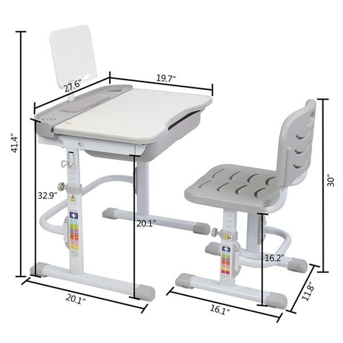 Adjustable Children Learning Table and Chair Set