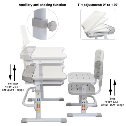 Adjustable Children Learning Table and Chair Set