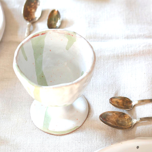 Ceramic Handmade Water Goblet with Watercolour Finish