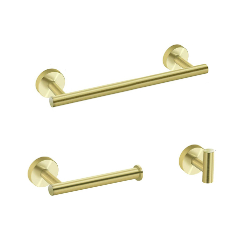 Golden 3-Piece Bathroom Hardware Set