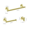 Golden 3-Piece Bathroom Hardware Set
