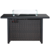 Rattan Propane Outdoor Fire Pit Table with Lid - Durable & CSA Approved