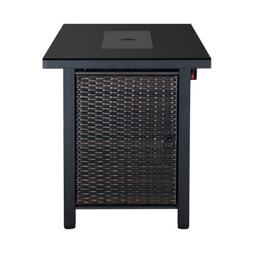 Rattan Propane Outdoor Fire Pit Table with Lid - Durable & CSA Approved