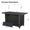 Rattan Propane Outdoor Fire Pit Table with Lid - Durable & CSA Approved