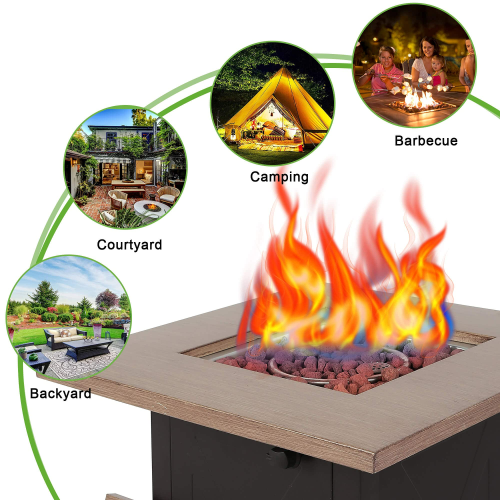 28" Outdoor Gas Fire Pit Table – Propane Patio Firetable