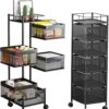 Rotating Fruit and Vegetable Basket, 5-Layer Round Storage