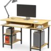 Study Writing Desk with Keyboard Tray and Shelves