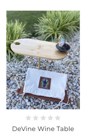 Portable Outdoor Wine Table with 2 Glass Holders