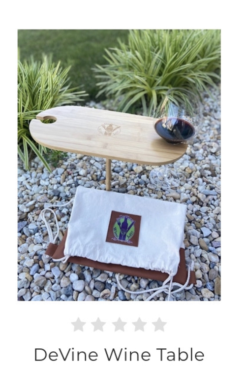 Portable Outdoor Wine Table with 2 Glass Holders