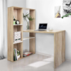 2-in-1 L-Shaped Desk with Reversible Shelves