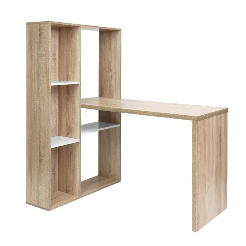 2-in-1 L-Shaped Desk with Reversible Shelves