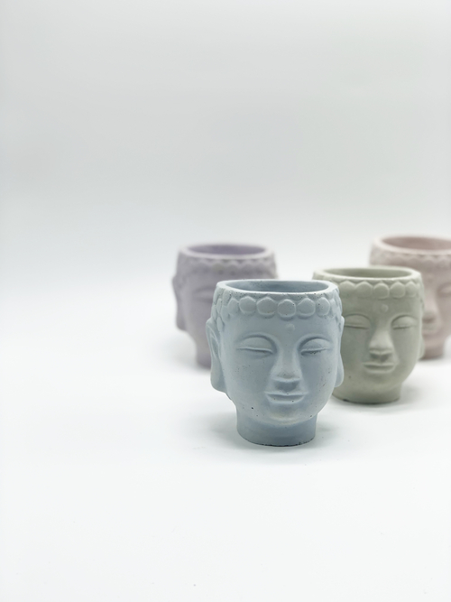 Buddha Concrete Planter - Handmade Indoor Succulent Pot