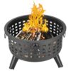 26” Round Lattice Fire Bowl - Durable Steel Outdoor Fire Pit