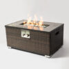 Elegant Rectangular Rattan Fire Pit Table – CSA Approved