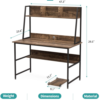 47-Inch Computer Desk with Shelves and Hutch