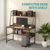 47-Inch Computer Desk with Shelves and Hutch