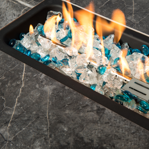 Elegant Rectangular Rattan Fire Pit Table – CSA Approved