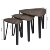 3 Set Nesting Triangle End Coffee Tables – Rustic Brown