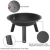 22" Iron Fire Pit Bowl for Home & Garden – Durable & Stylish