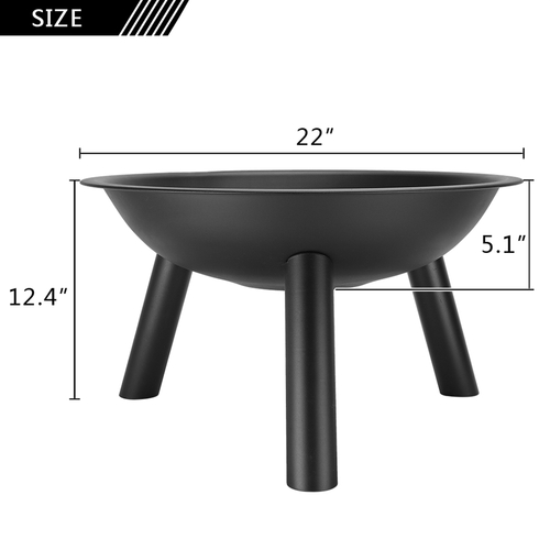 22" Iron Fire Pit Bowl for Home & Garden – Durable & Stylish