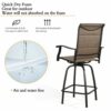 Outdoor Swivel Bar Stools with Quick-Dry Padded Sling Seats