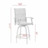 Outdoor Swivel Bar Stools with Quick-Dry Padded Sling Seats