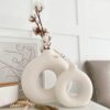 White Ceramic Vases – Modern Donut Vase Set of 2