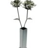Handmade Metal Roses and Vase, Upcycled Steampunk Gift