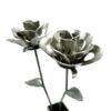 Handmade Metal Roses and Vase, Upcycled Steampunk Gift