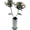 Handmade Metal Roses and Vase, Upcycled Steampunk Gift