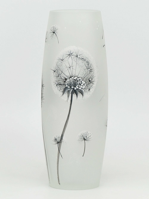 Handpainted Glass Vase for Flowers | Gentle Art Oval Vase