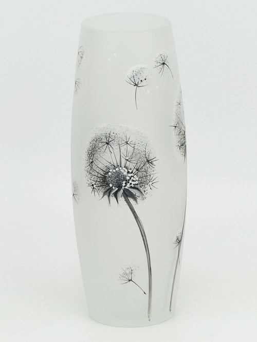 Handpainted Glass Vase for Flowers | Gentle Art Oval Vase