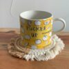 Macramé Drink Coasters, Handwoven Cotton, 7 Inches