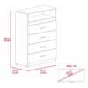 Dresser Atlanta, Four Drawers, White Finish