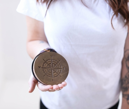 Genuine Leather Coaster Set, Personalized Drink Coasters