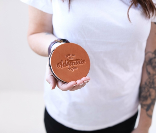 Genuine Leather Coaster Set, Personalized Drink Coasters