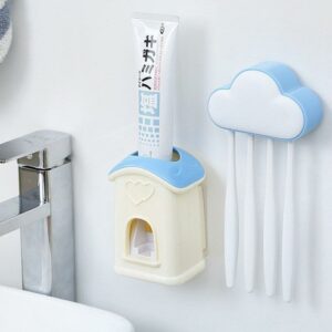 Cloud Toothbrush Holder with Toothpaste Dispenser