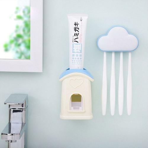 Cloud Toothbrush Holder with Toothpaste Dispenser