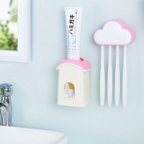 Cloud Toothbrush Holder with Toothpaste Dispenser