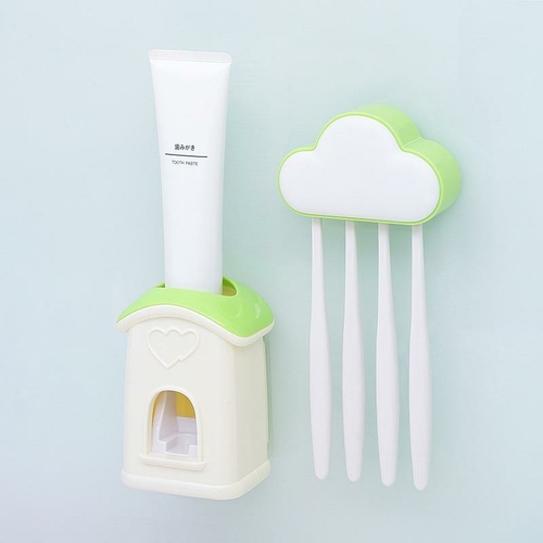 Cloud Toothbrush Holder with Toothpaste Dispenser