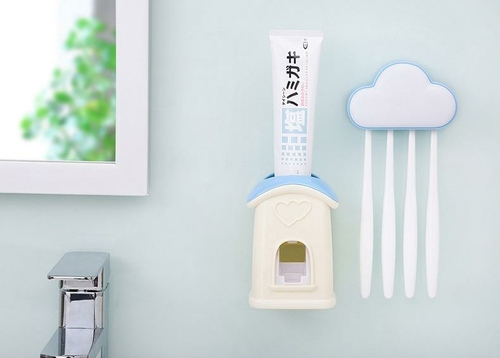 Cloud Toothbrush Holder with Toothpaste Dispenser
